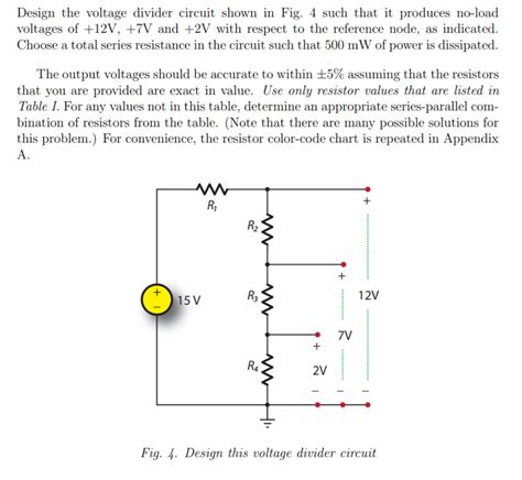 Solved Design The Voltage Divider Circuit Shown In Fig 4 Chegg