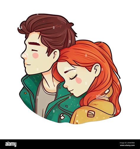 Cartoon Couple Hugging