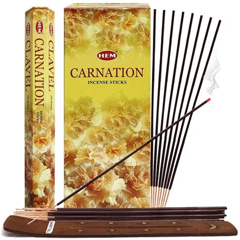 Carnation Incense Sticks And Incense Stick Holder Bundle Insence