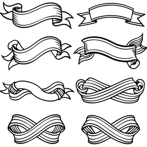 Set Of Vintage Ribbons Vector Premium Ai Generated Vector