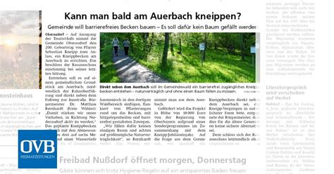 Kann Man Bald Am Auerbach Kneippen Ovb Heimatzeitungen