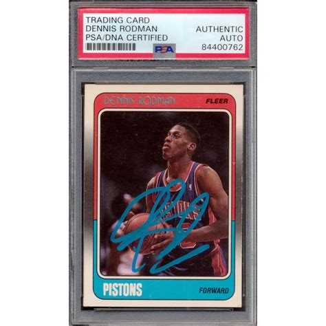 Dennis Rodman Signed 1988 89 Fleer 43 RC PSA Pristine Auction