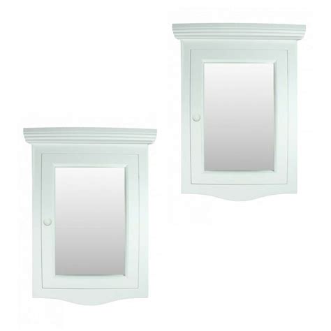 Corner Medicine Cabinet White Hardwood Wall Mount Recessed Mirror Set Of 2 Corner Medicine