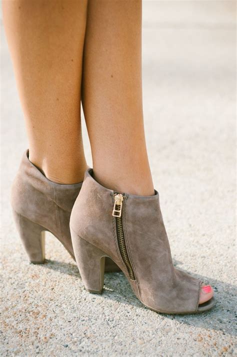 Peep Toe Booties 2 Inch Heel