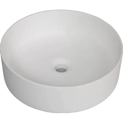 Aquazuro opzet waskom Cavone Ø38cm Solid surface mat wit Rond