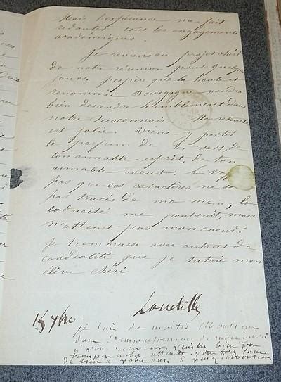 Lettre Autographe Sign E Par Charles De Lacretelle Et Dat E Du