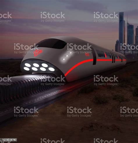 Futuristic High Speed Monorail Train Magnetic Levitation Stock Photo ...