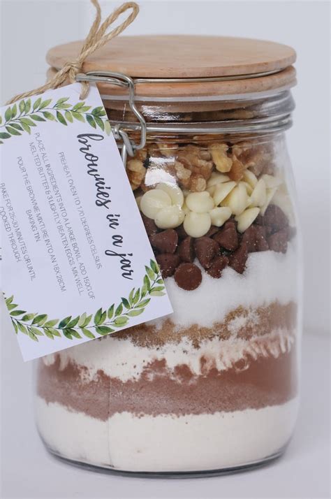 Brownies In A Jar Homemade Gift With Free Printable Gift Tag Bake