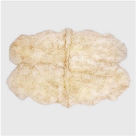 RUSTIC SHEEPSKIN QUARTO PELT RUG TABBY TIP Walmart