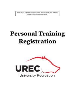 Fillable Online Urec Uark University Recreation Personal Training