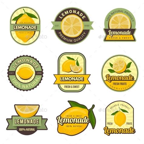 Lemon Labels Vectors Graphicriver