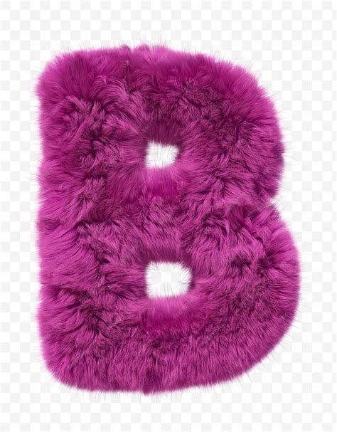 Premium Psd Pink Fur Alphabet Furry Letter B Isolated