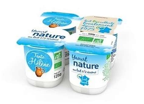 Yaourt nature demi écrémé BIO Tante Hélène 4 x 125 g Bam courses