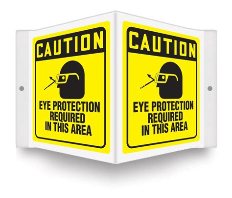 Eye Protection Required Osha Caution Projection™ Sign Psp360