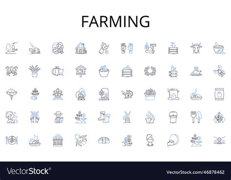 Farming Line Icons Collection Innovation Vector Image