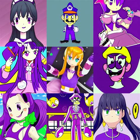 Waluigi Waifu Anime Art Beautiful Animation Stable Diffusion Openart