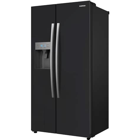 Daewoo Fram50d3b American Fridge Freezer Ice And Water Dispenser Black Appliances Direct