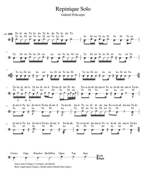 Repinique_Solo Sheet music for Timbale (Solo) | Musescore.com