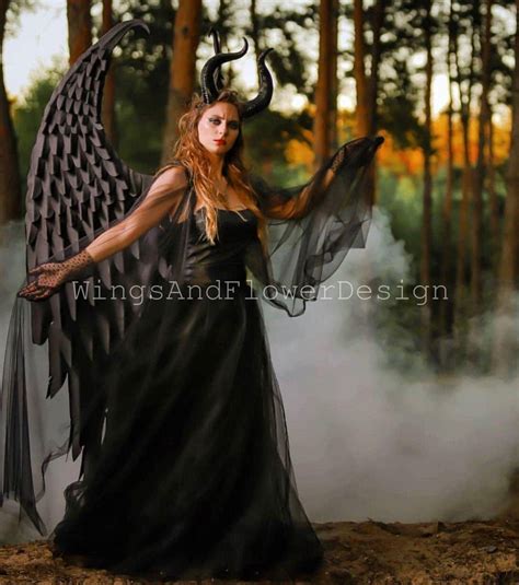 Black Angel Wings Carnival Costume Maleficent Mings Wings Etsy