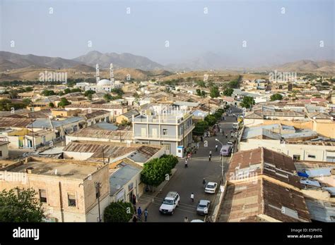 View Over The Town Of Keren In The Highlands Of Eritrea Africa Stock