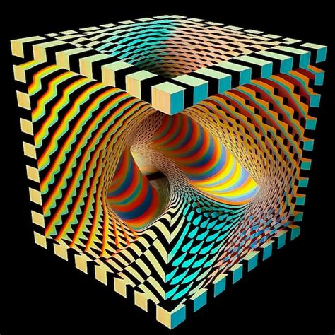 Premium Photo Trendy 3d Background In Op Art Style Optical Illusion