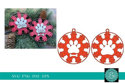 Paw Print Svg Dog Ornament Svg Dog Svg Laser Paw Print 972906