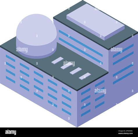 Atomic Factory Icon Isometric Vector Power Plant Building Reactor