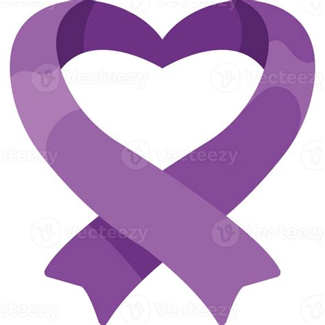 Purple Ribbon Heart Clipart 49029877 Png