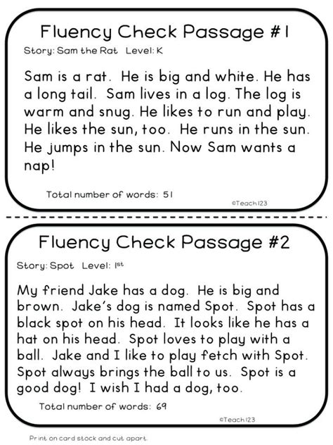 Fluency Texts For Fourth Grade Students