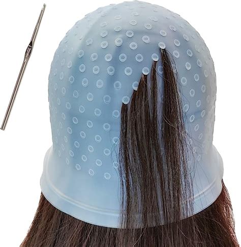 Pre Punched Holes Highlights Cap Silicone Highlighting Cap With Hook