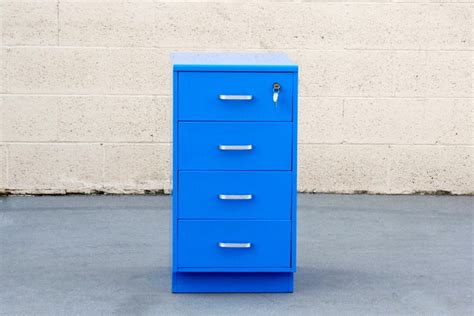 Vintage Steelcase File Cabinet Refinished In Blue At 1stdibs Vintage