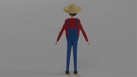 3d Model Stylized Character Farmer Vr Ar Low Poly Cgtrader