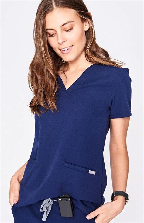 With Stretch Fabric And Three Pockets The Womens Casma Scrub Top Is