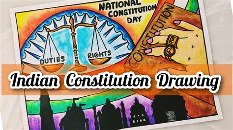 National Constitution Day Drawing National Law Day Poster Drawing