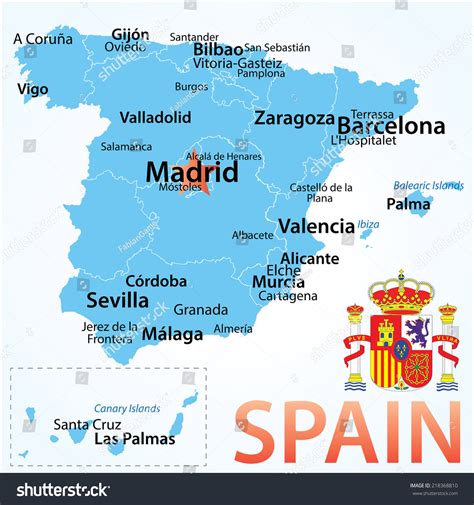 Map Of Spain With Major Cities