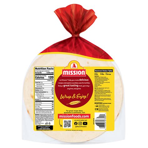 Mission Fluffy Extra Soft Ready To Cook Fajita Grande Flour Tortillas 10 Count