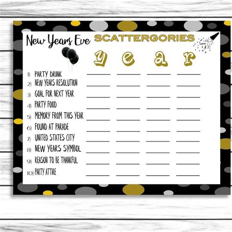 Printable New Year Games