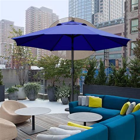 Cozyhom 9 Ft Patio Umbrella Outdoor Market Table Umbrellas With Push