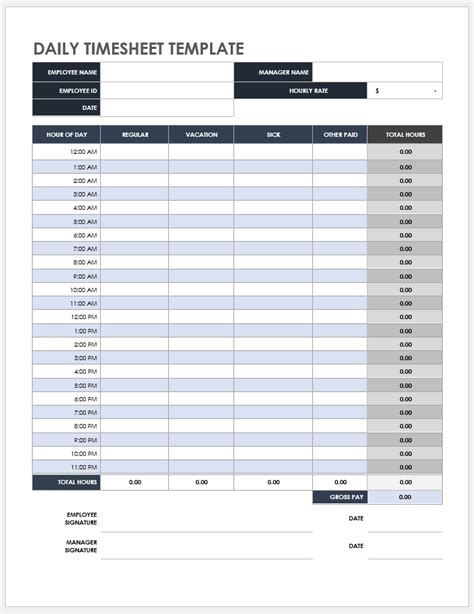 Free Excel Timesheet Templates Smartsheet