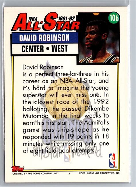 Topps David Robinson Ebay