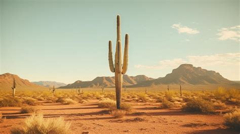 Premium AI Image | A saguaro cactus in the desert