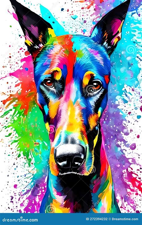 Doberman Pinscher Dog of Different Colors Stock Illustration ...