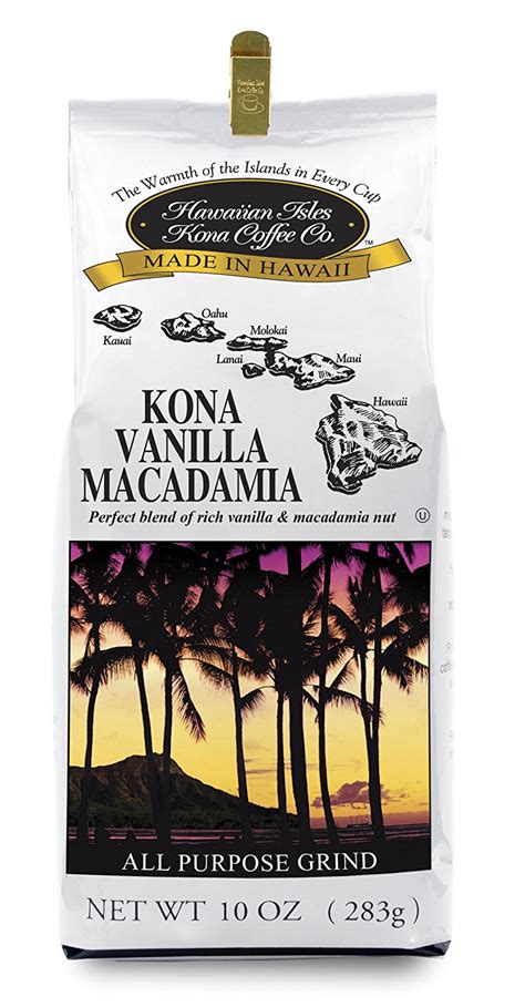 Hawaiian Isles Kona Coffee Vanilla Macadamia Nut Oz Free Image