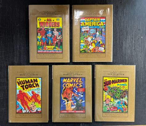 Golden Age Marvel Masterworks Lot 5 All Winners Human Torch Cap Sub