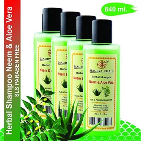 Maurya Khadi Neem Aloe Vera Herbal Shampoo Sls Paraben Free Ml