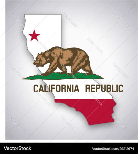 California ca flag in state map Royalty Free Vector Image