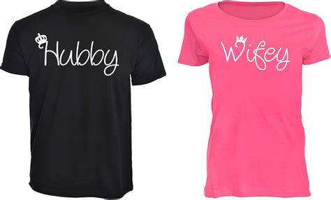 Hubby And Wifey Est Date Mr And Mrs T Shirts Pink And Black Husband And Wife