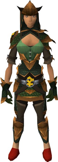 File Blessed Dragonhide Armour Bandos Equipped Female Png The