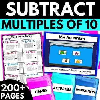 Subtract Multiples Of 10 First Grade Math Worksheets Games Activities