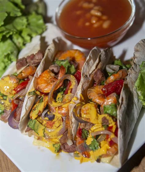 Steak And Shrimp Fajita Tacos Sweet Peas Kitchen